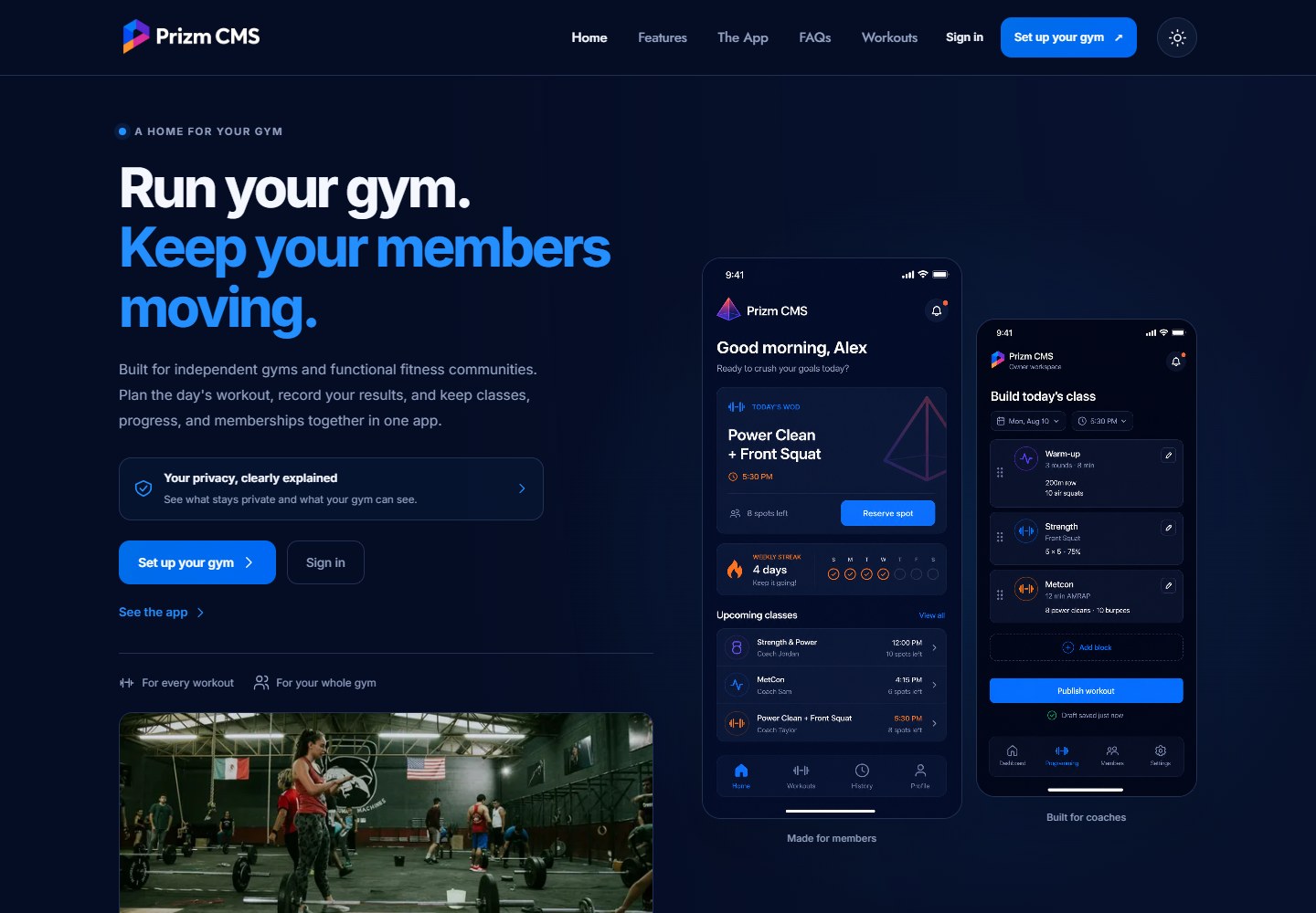Prizm CMS website preview